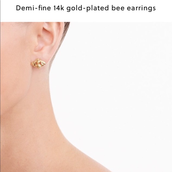 J. CREW Demi-fine 14k Gold-Plated Bee Studs - Picture 7 of 7